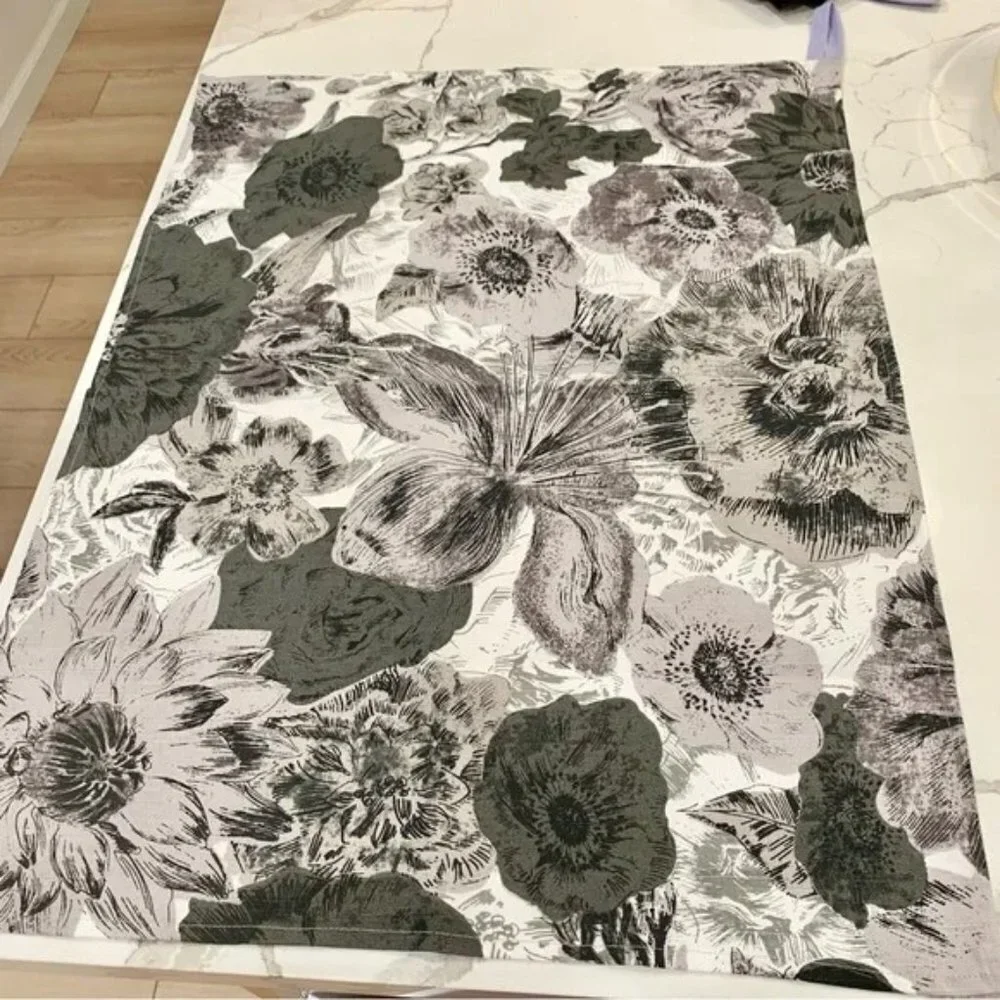 ☕️ Anthropologie Bistro Menu Tea Towel Set Chalkboard Floral